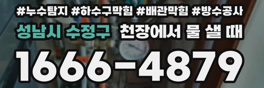 성남시 수정구 천장에서 물 샐 때