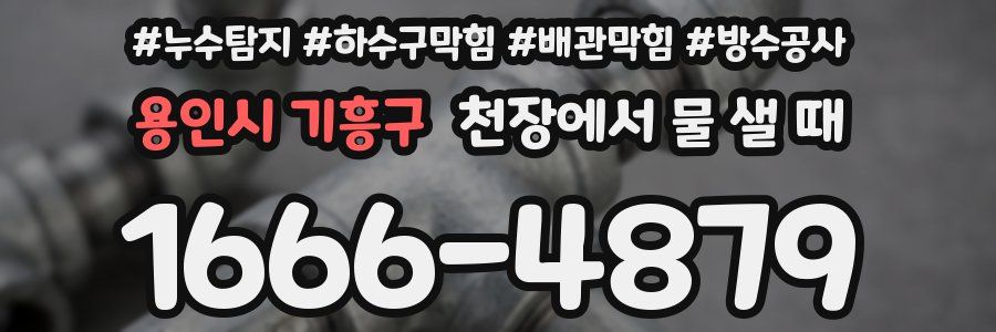 용인시 기흥구 천장에서 물 샐 때