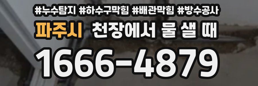 파주시 천장에서 물 샐 때