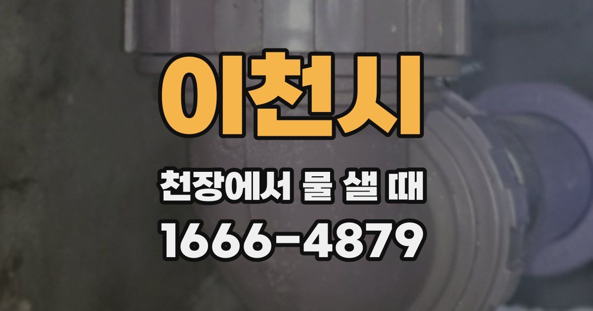 이천시 천장에서 물 샐 때