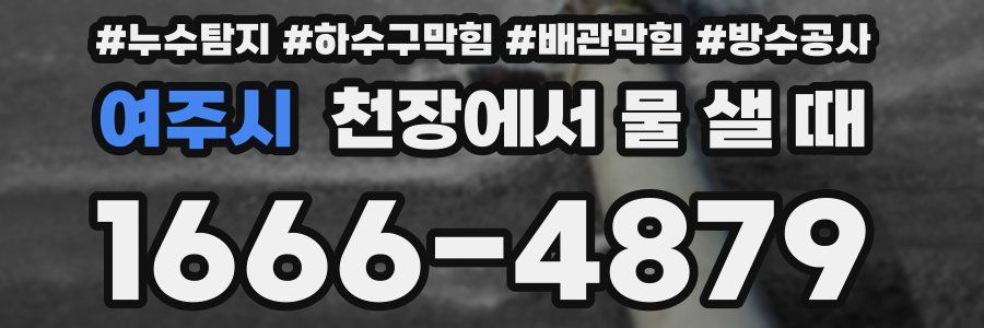 여주시 천장에서 물 샐 때