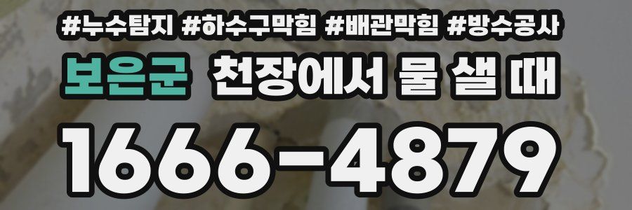 보은군 천장에서 물 샐 때