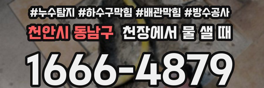 천안시 동남구 천장에서 물 샐 때