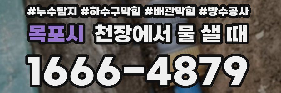 목포시 천장에서 물 샐 때