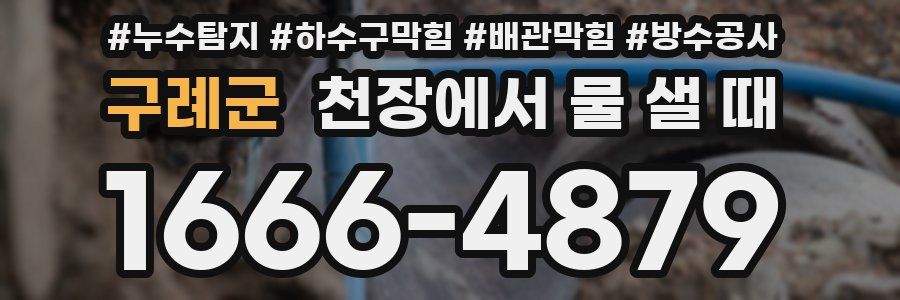 구례군 천장에서 물 샐 때