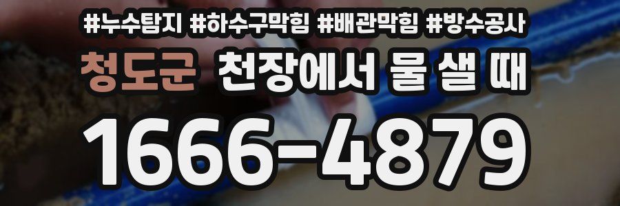청도군 천장에서 물 샐 때