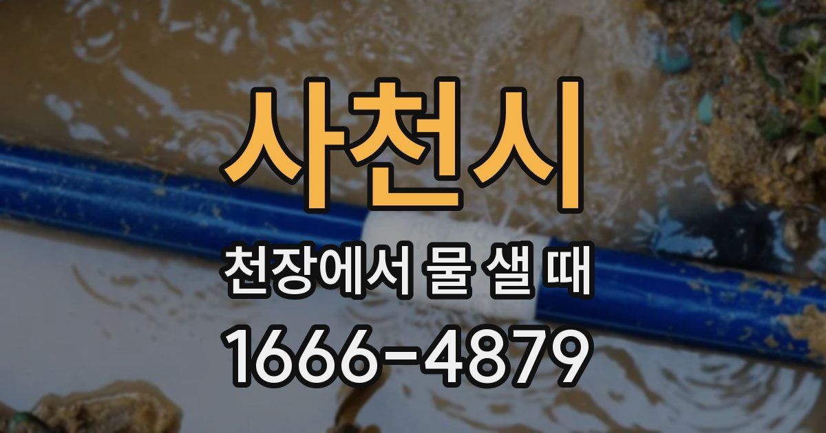 사천시 천장에서 물 샐 때