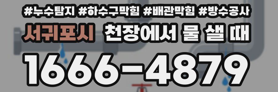 서귀포시 천장에서 물 샐 때