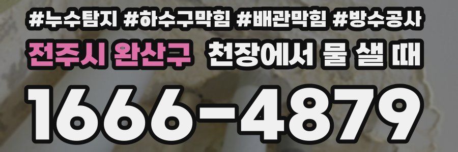 전주시 완산구 천장에서 물 샐 때