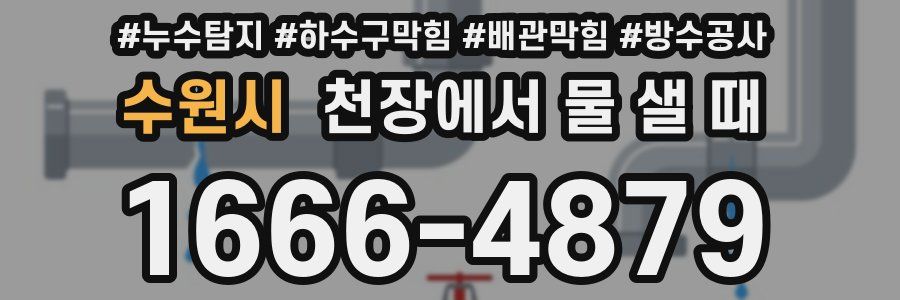 수원시 천장에서 물 샐 때
