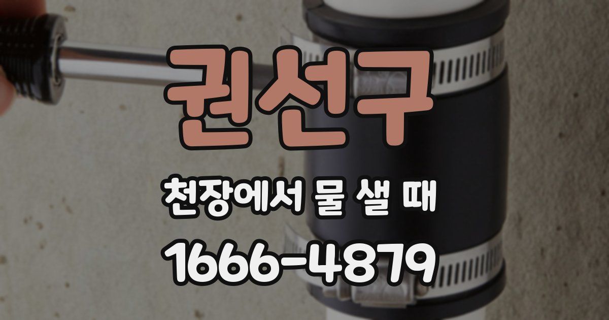권선구 천장에서 물 샐 때