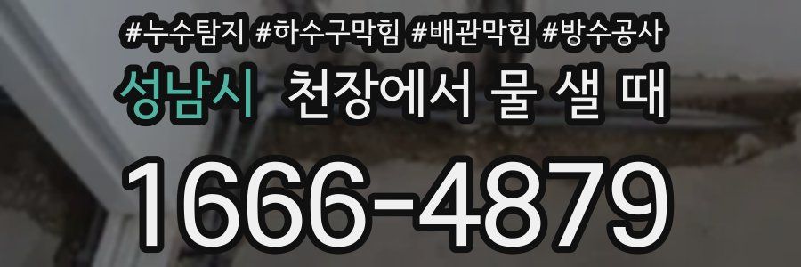 성남시 천장에서 물 샐 때