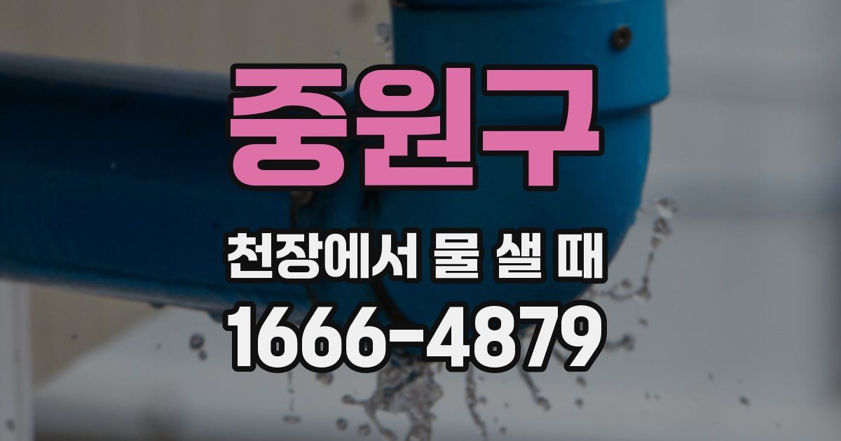 중원구 천장에서 물 샐 때