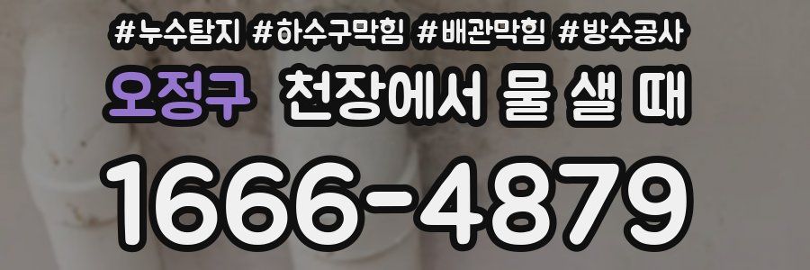 오정구 천장에서 물 샐 때