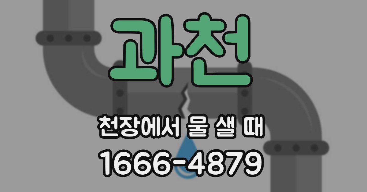 과천 천장에서 물 샐 때
