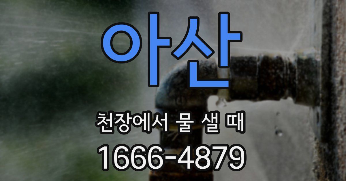 아산 천장에서 물 샐 때