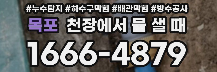목포 천장에서 물 샐 때