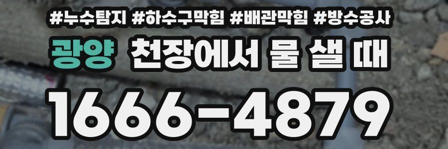 광양 천장에서 물 샐 때