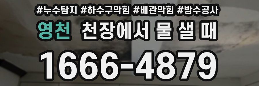 영천 천장에서 물 샐 때