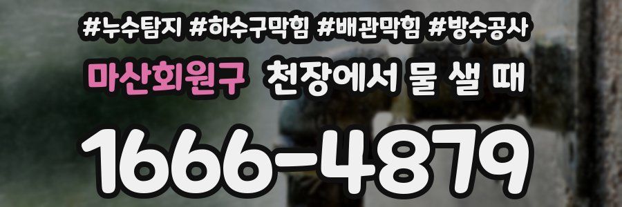 마산회원구 천장에서 물 샐 때