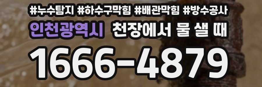 인천광역시 천장에서 물 샐 때