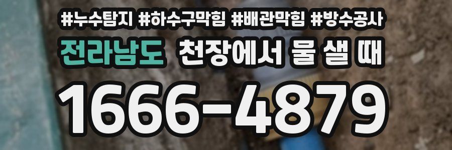 전라남도 천장에서 물 샐 때