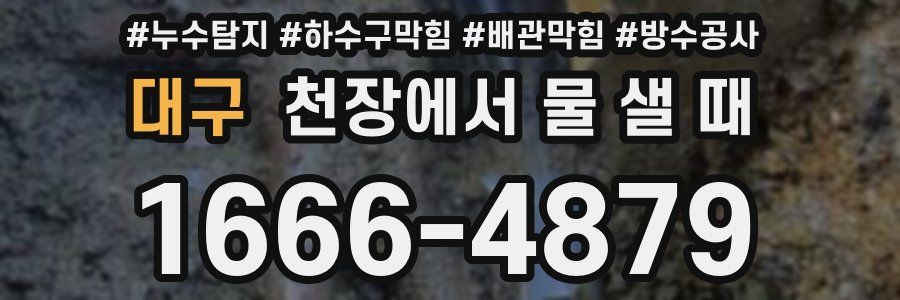 대구 천장에서 물 샐 때
