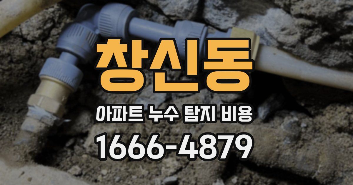 창신동 아파트 누수 탐지 비용