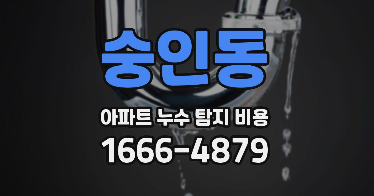 숭인동 아파트 누수 탐지 비용