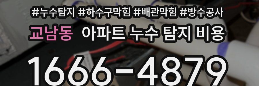 교남동 아파트 누수 탐지 비용