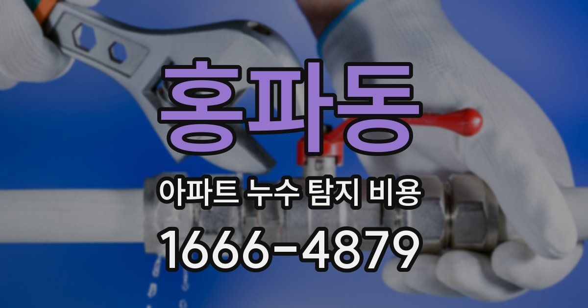 홍파동 아파트 누수 탐지 비용