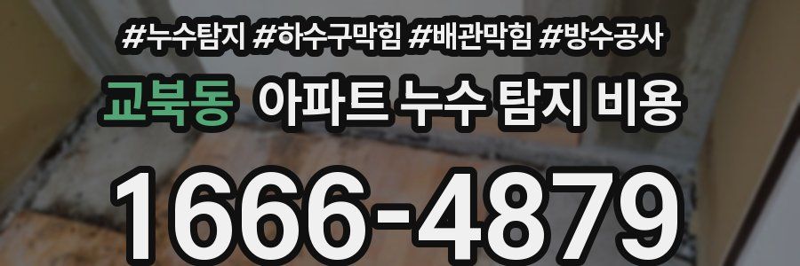 교북동 아파트 누수 탐지 비용