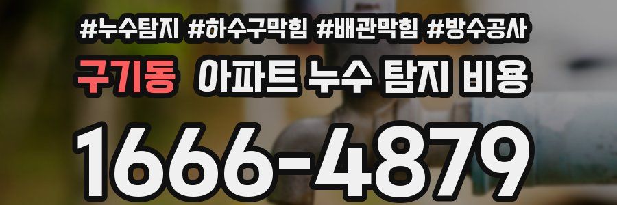 구기동 아파트 누수 탐지 비용
