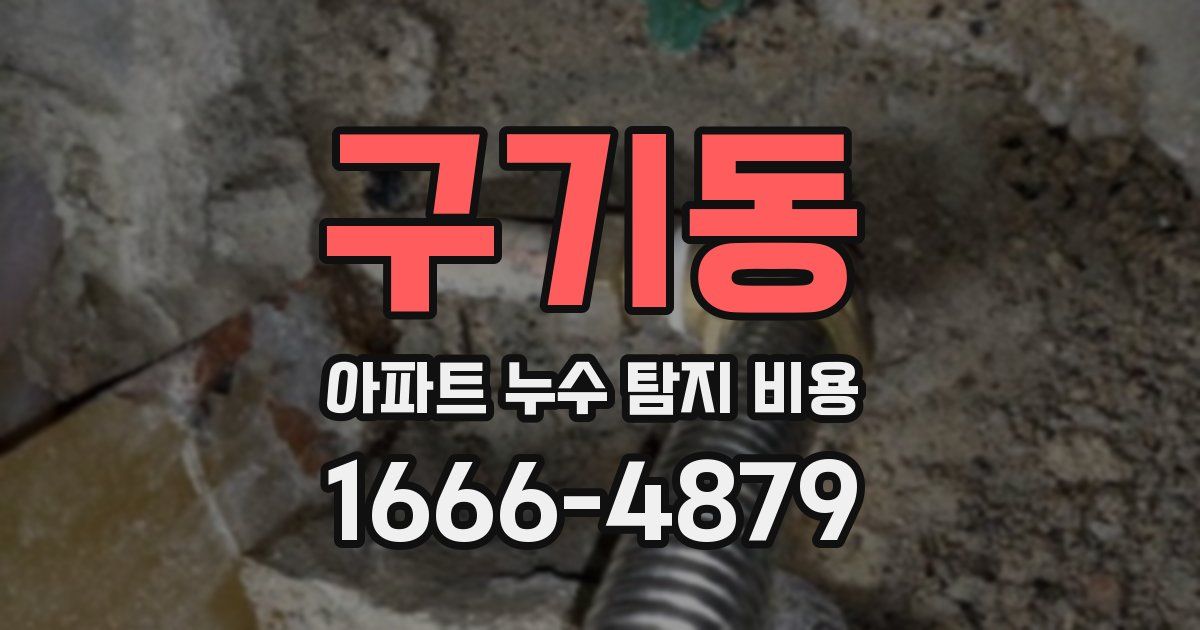 구기동 아파트 누수 탐지 비용