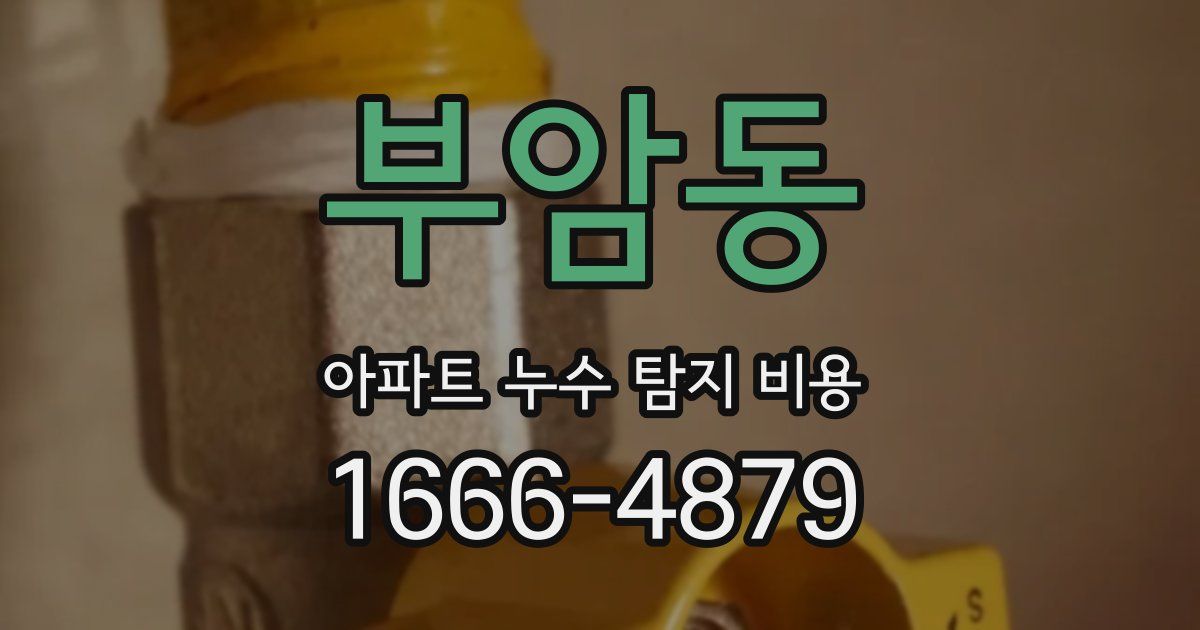 부암동 아파트 누수 탐지 비용