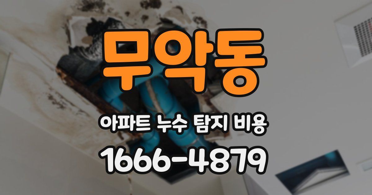 무악동 아파트 누수 탐지 비용