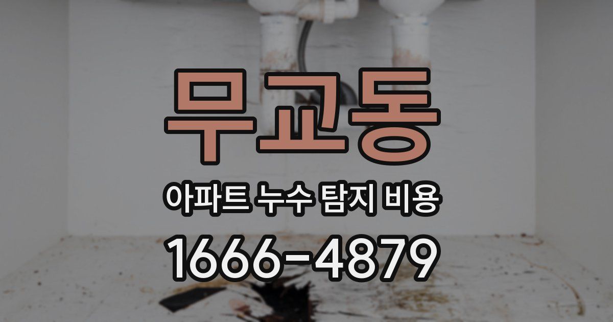 무교동 아파트 누수 탐지 비용