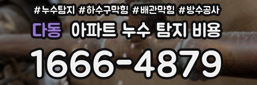 다동 아파트 누수 탐지 비용