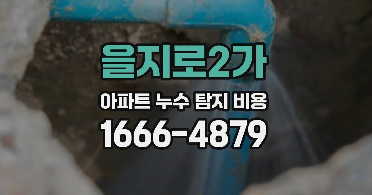 을지로2가 아파트 누수 탐지 비용