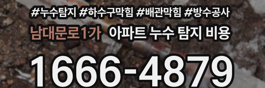 남대문로1가 아파트 누수 탐지 비용