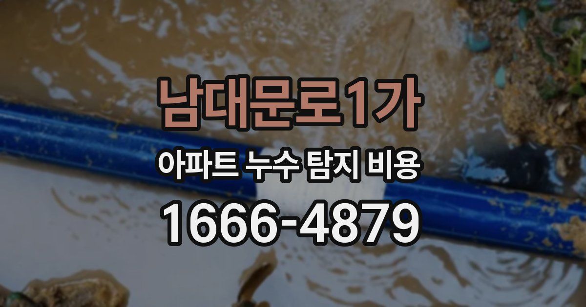 남대문로1가 아파트 누수 탐지 비용