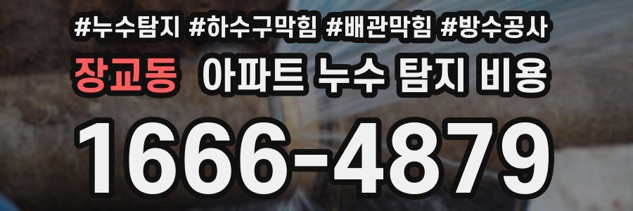 장교동 아파트 누수 탐지 비용