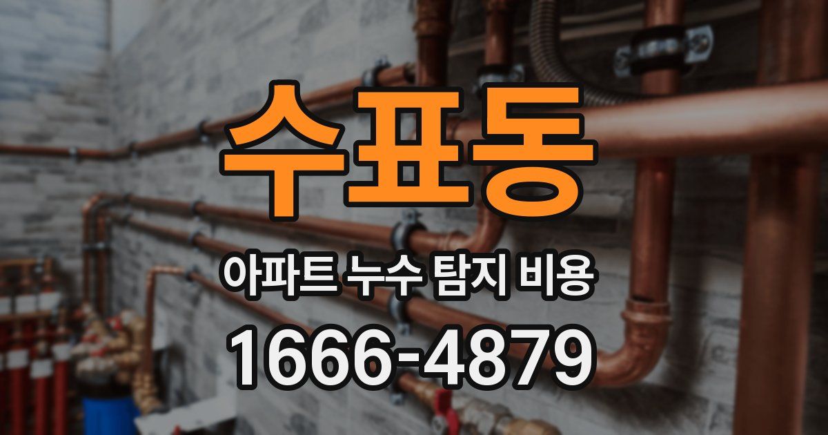 수표동 아파트 누수 탐지 비용
