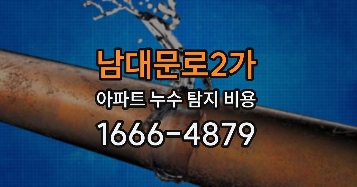 남대문로2가 아파트 누수 탐지 비용