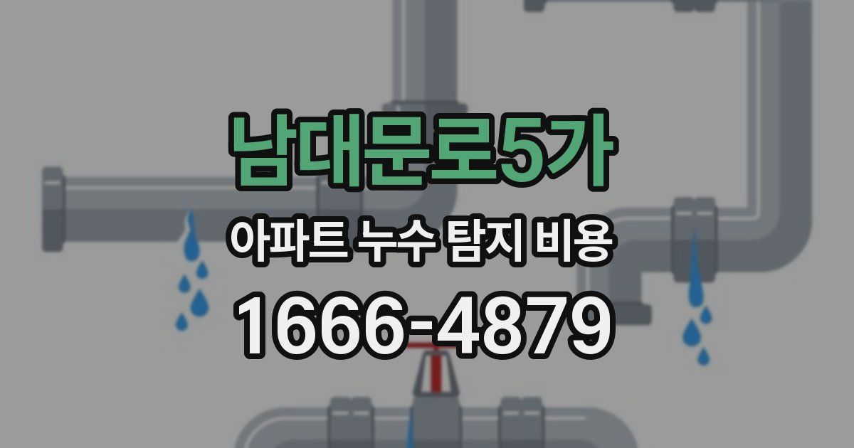남대문로5가 아파트 누수 탐지 비용