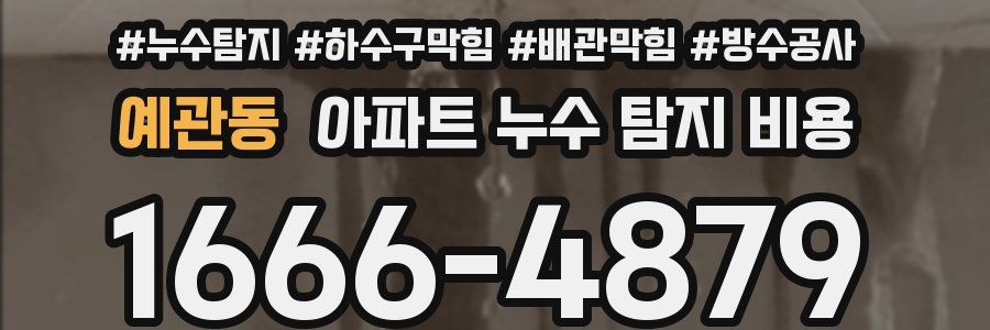 예관동 아파트 누수 탐지 비용