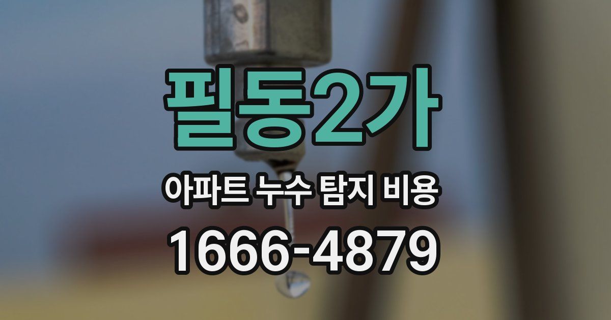 필동2가 아파트 누수 탐지 비용