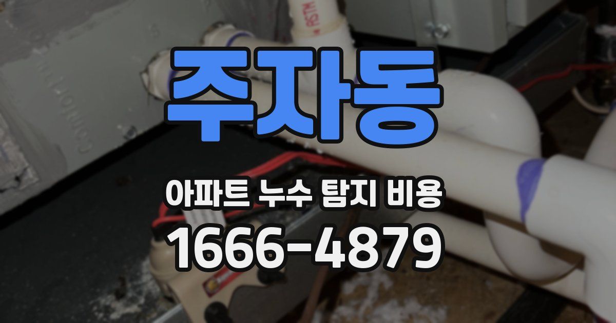 주자동 아파트 누수 탐지 비용