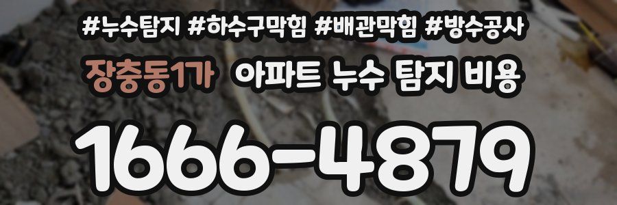 장충동1가 아파트 누수 탐지 비용