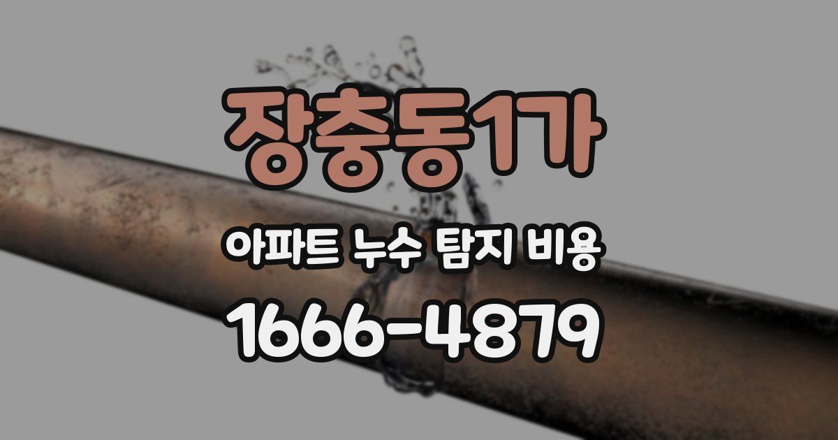 장충동1가 아파트 누수 탐지 비용
